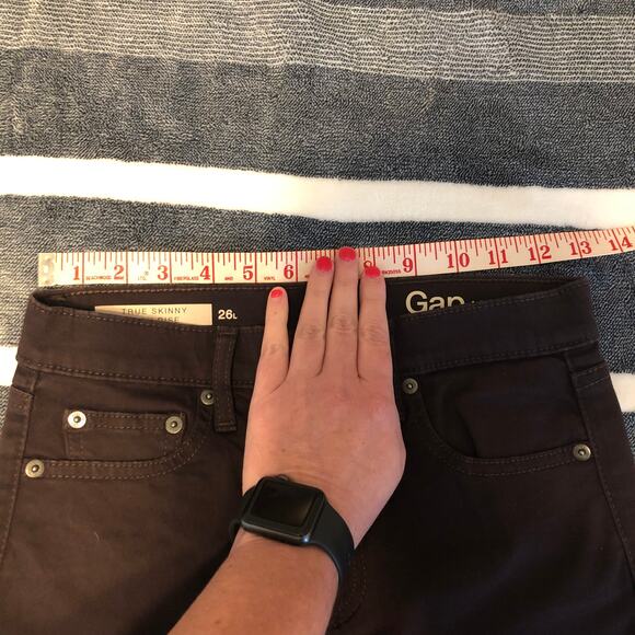 Gap 1969 Women's size 26 long True Skinny High Rise Brown Pants Preloved - Picture 10 of 11